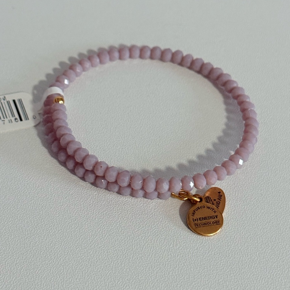 Alex And Ani Pebble Wrap, Dragonfruit With Rose Gold Charms